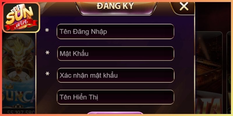 Đăng Ký Sunwin - Quy Trình Thao Tác Nhanh Chóng An Toàn 2 Điền đủ thông tin cá nhân