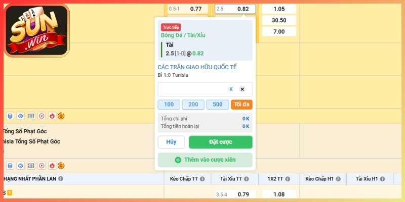Tài Xỉu 2 Trái Sunwin - Cách Đọc Kèo Và Tối Ưu Tỷ Lệ Thắng 2 Mức 2 - 2.5 chia nửa tiền cược